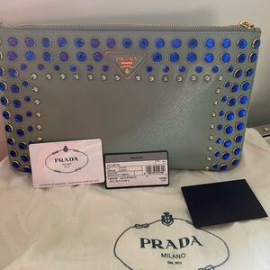 Prada Milano Studded Clutch